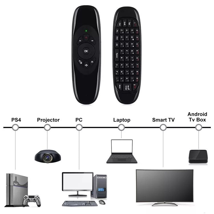 Mini Controle Remoto com Teclado TV, PC, game - TV Controler