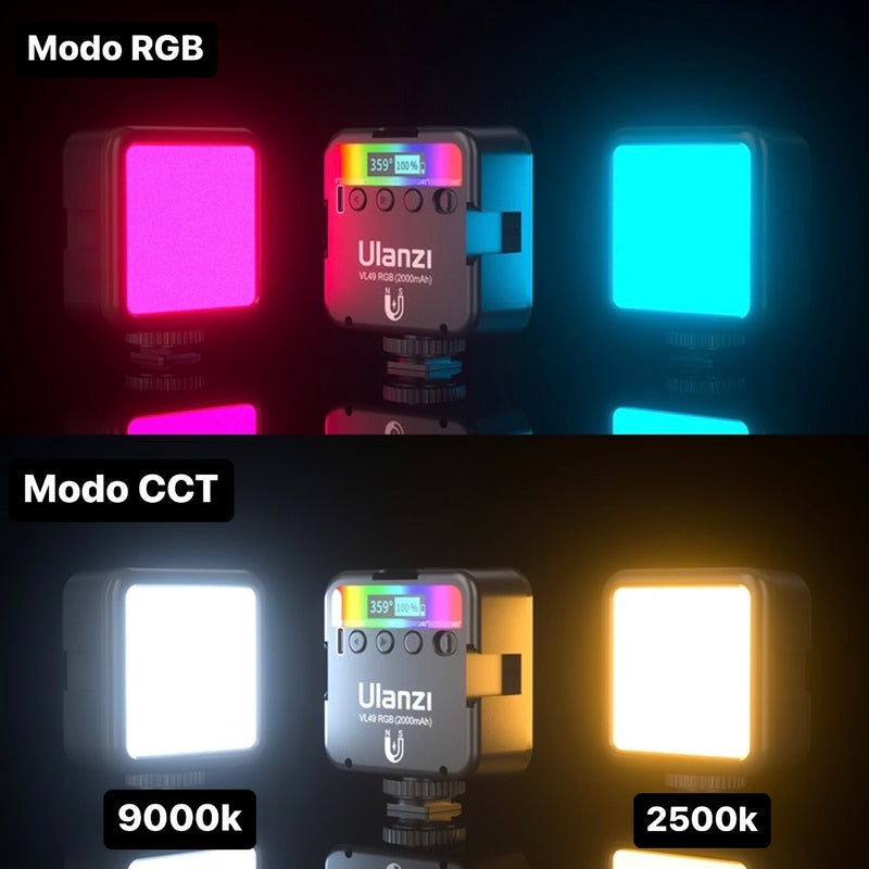 Painel de Iluminação LED Softbox VL49 RGB 2000mAh Ulanzi- Luzes Arco-Íris - bresolinstone