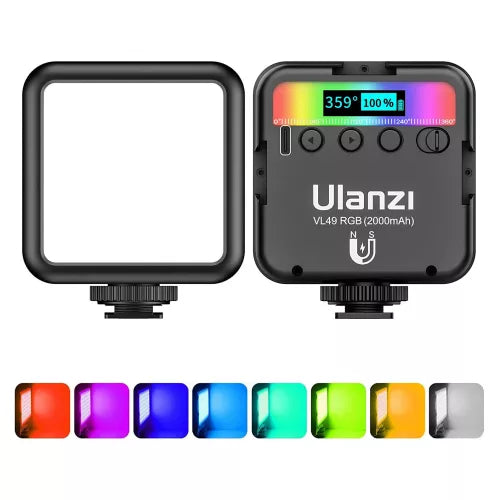 Painel de Iluminação LED Softbox VL49 RGB 2000mAh Ulanzi- Luzes Arco-Íris - bresolinstone