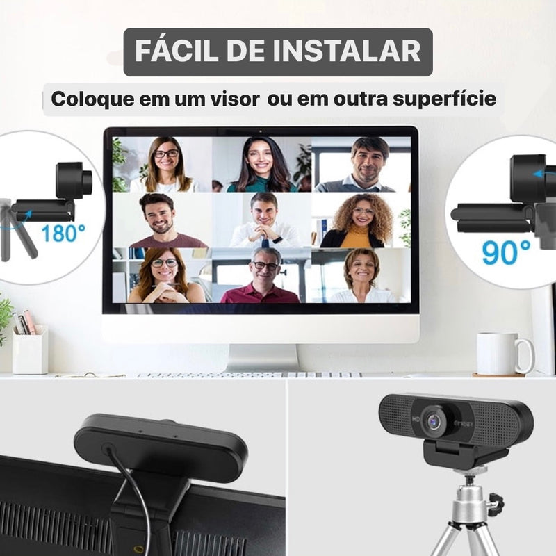 Webcam 1080P Full HD Reuniões e Streaming USB c/Microfone - EMEET - bresolinstone