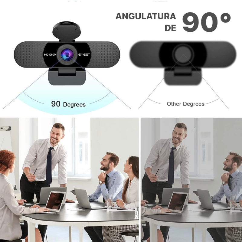 Webcam 1080P Full HD Reuniões e Streaming USB c/Microfone - EMEET - bresolinstone